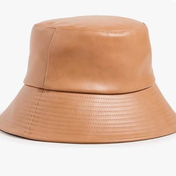 NWT Lack of Color Vegan Leather Bucket Hat in Tan - Picture 2 of 15